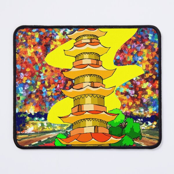 Artikelvorschau, Pagode Surreal Dream Setting psychedelischer abstrakter Druck entworfen und verkauft von posterbobs.
