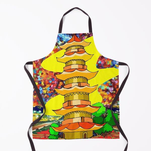 Artikelvorschau, Pagode Surreal Dream Setting psychedelischer abstrakter Druck entworfen und verkauft von posterbobs.