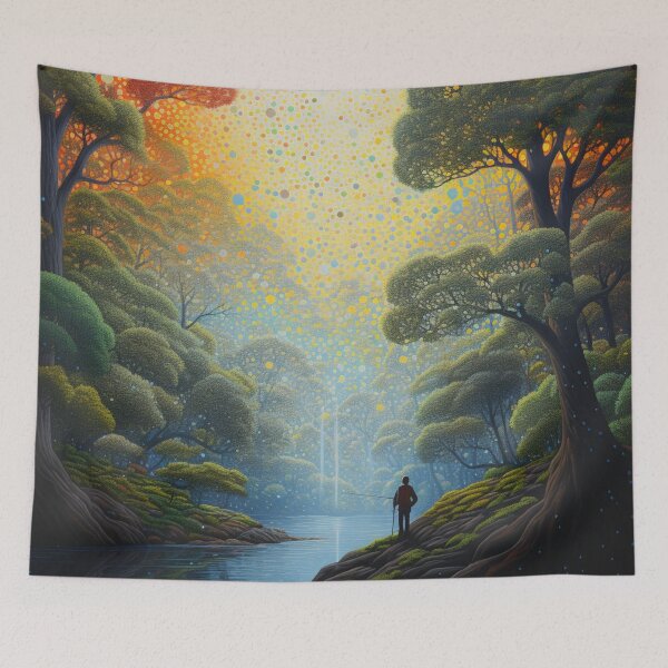 Item preview, Cascade of Dots: A Neo-Impressionist Rendering - 26 designed and sold by Moisky Art.