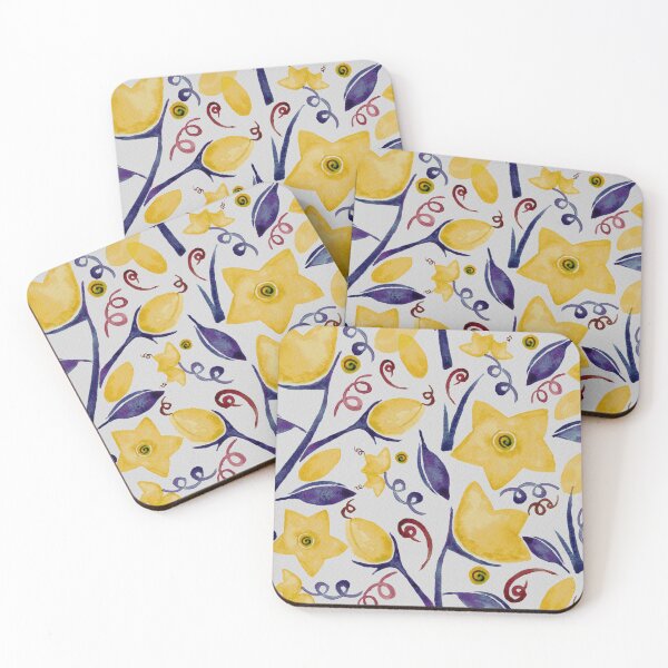 Item preview, Modern Watercolor Flowers | Yellow & Blue designed and sold by DigThatPrint.