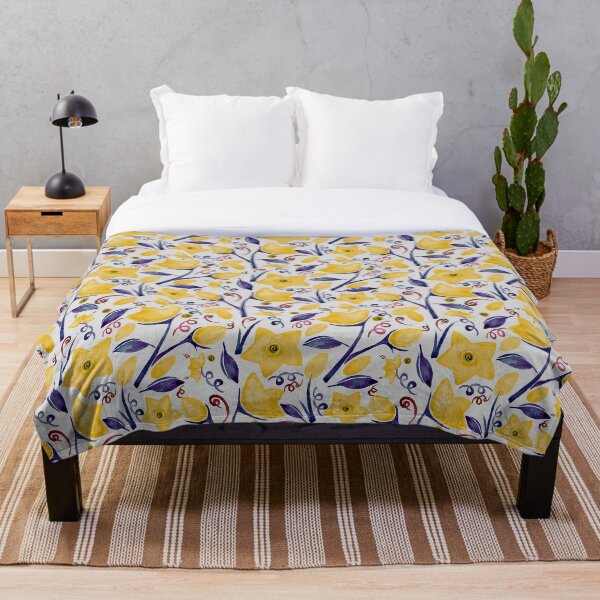 Item preview, Flores de acuarela modernas | Amarillo azul designed and sold by DigThatPrint.