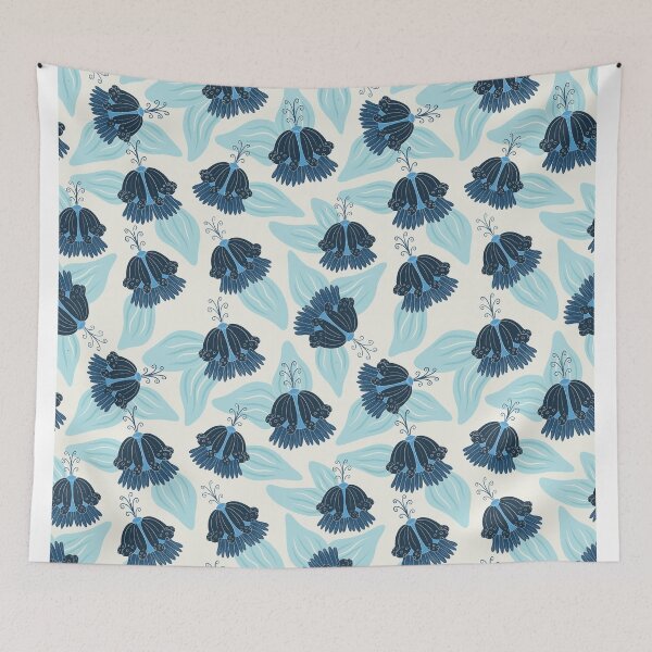 Item preview, Flowers pattern blue designed and sold by HeartPieces.