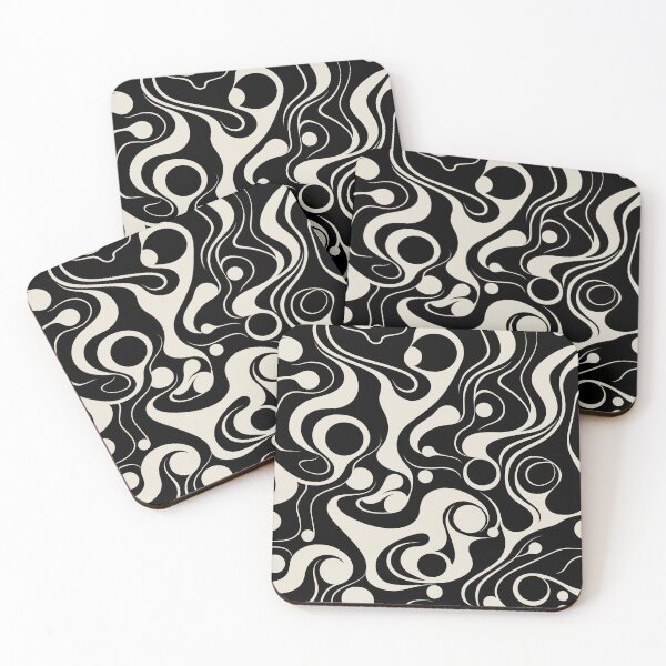 Item preview, Biomorphic Psychedelic Black designed and sold by DesignHausArt.