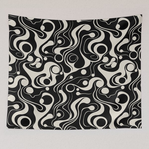 Item preview, Biomorphic Psychedelic Black designed and sold by DesignHausArt.
