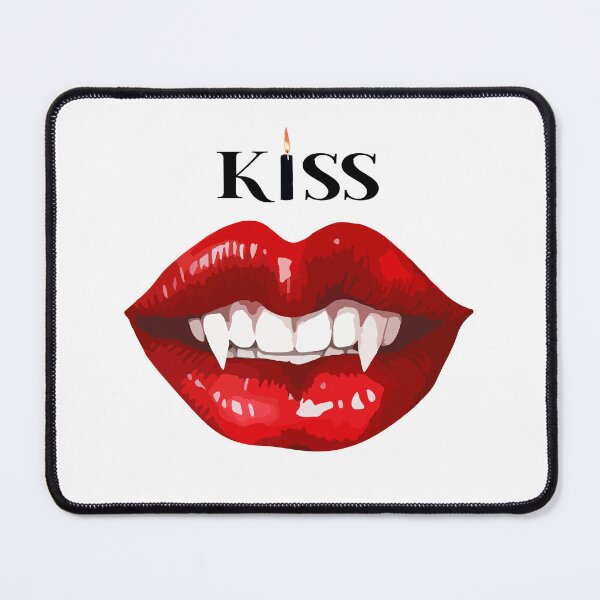 Item preview, Kiss.  Spooky bitch. Lips with clicks, Halloween illustration in fashion style with inscription, t-shirt, bohemia. designed and sold by Anastasiia Yurevych.