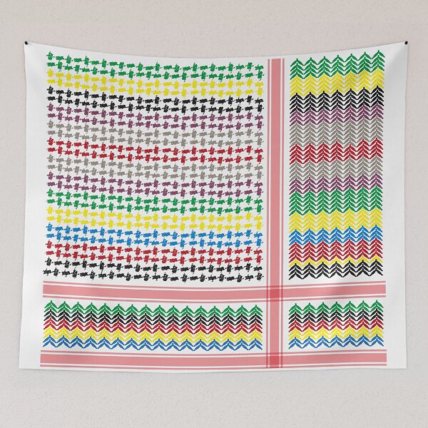 Item preview, Modern Palestinian Kufiya Pattern Design | Colorfull  designed and sold by Qantara Art Gallery.