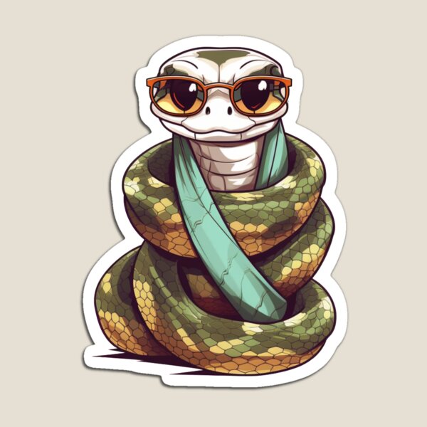 Item preview, Cool Python with Scarf & Glasses designed and sold by vasetti-press.
