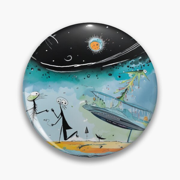 Item preview, Cosmic Serenade: A Whimsical Ink and Color Drawing of a Couple in a Boat Under the Ocean designed and sold by Toph Moses.