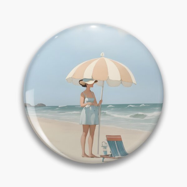 Item preview, Girl with umbrella in beach natural, neautral color for bar designed and sold by Digitalcipart.