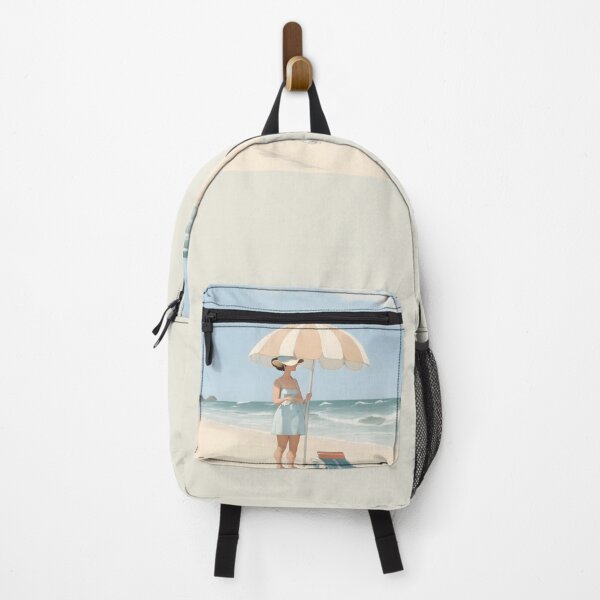 Item preview, Girl with umbrella in beach natural, neautral color for bar designed and sold by Digitalcipart.