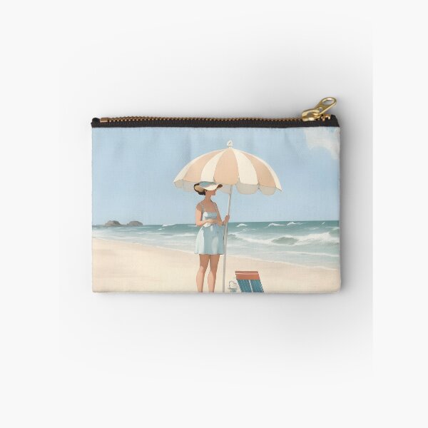 Item preview, Girl with umbrella in beach natural, neautral color for bar designed and sold by Digitalcipart.