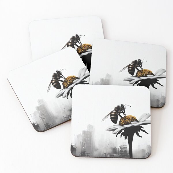 Item preview, Bee in the apocalyptic cityscape designed and sold by Fantes.