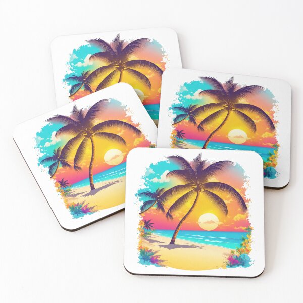Item preview, A tropical paradise with palm trees, sandy beaches designed and sold by CoolPixels.