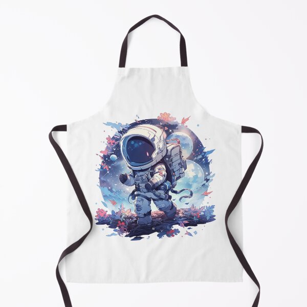 Item preview, Cute Chibi Astronaut in Space with Flowers designed and sold by CozyKawaiiArt.