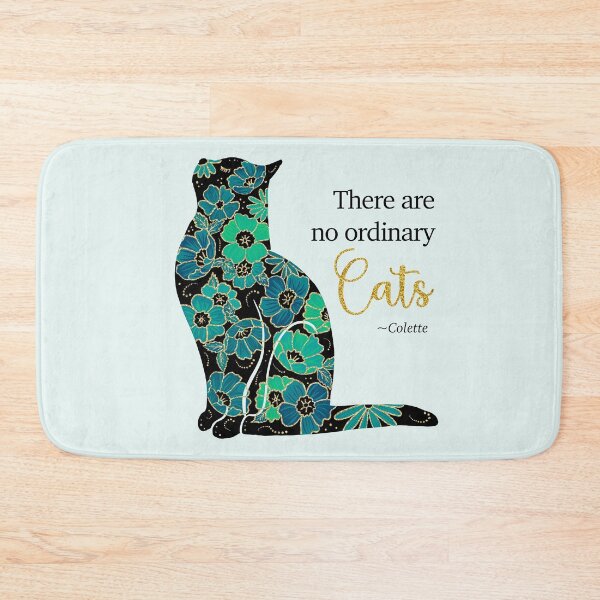 Item preview, Cat Flower Silhouette in Teal  designed and sold by SimplyPut.