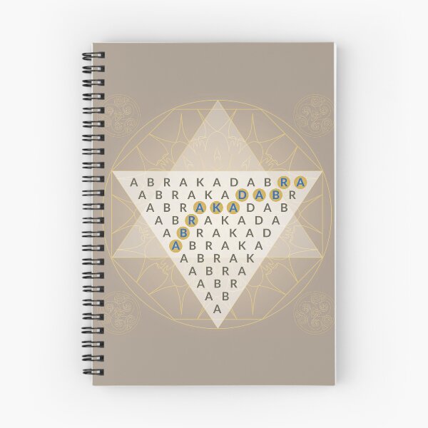 Item preview, Abracadabra Magic Mantra Illustration Triangle Octagon and Circle Gold Beige Colors Wheel Letters designed and sold by InfinityDsigns.