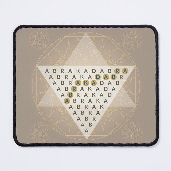 Item preview, Abracadabra Magic Mantra Illustration Triangle Octagon and Circle Gold Beige Colors Wheel Letters designed and sold by InfinityDsigns.