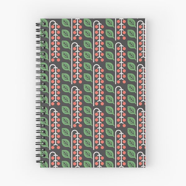 Item preview, KF 0101  C - Vintage Retro Berries 70s Modern Geometric Floral Pattern in Green and Red designed and sold by KhakiFinch.