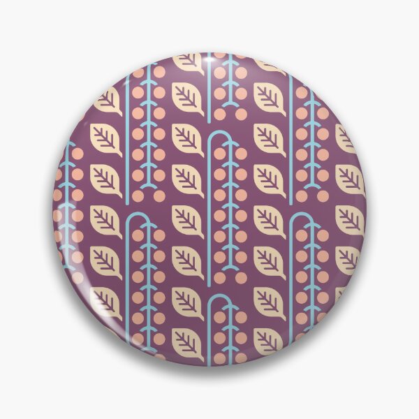 Item preview, KF 0101 F - Vintage Retro Berries 70s Modern Geometric Floral Pattern in Pink and Purple designed and sold by KhakiFinch.