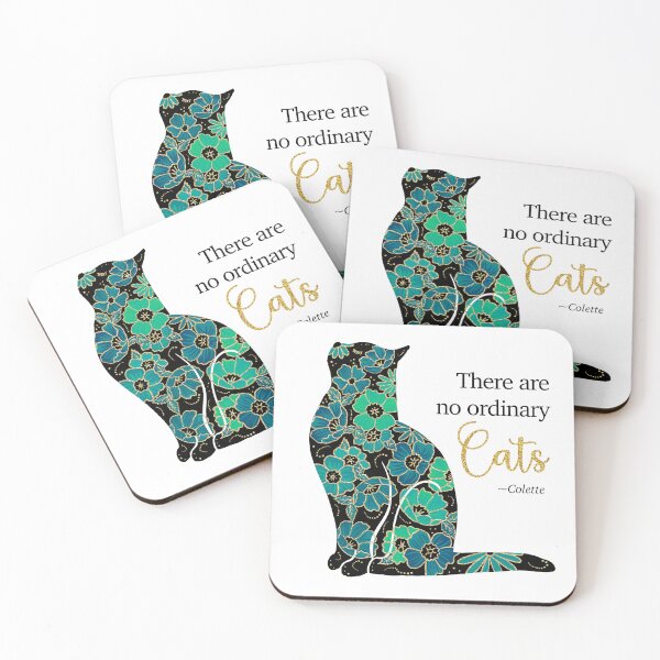 Item preview, Cat Flower Silhouette in Teal  designed and sold by SimplyPut.