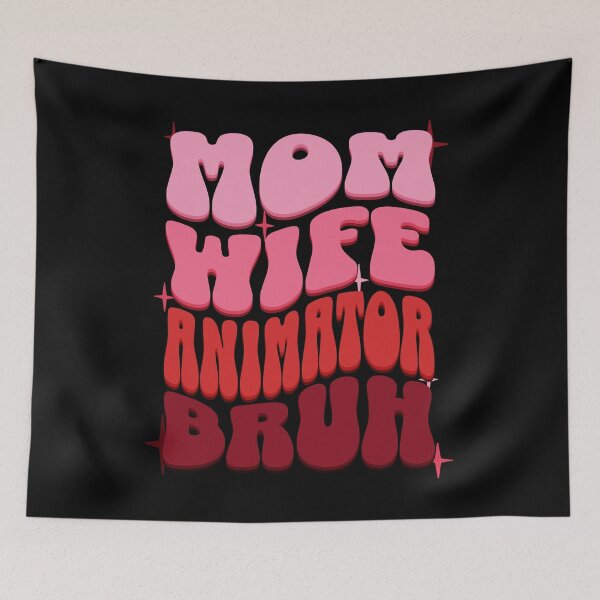 Item preview, Mom Wife Animator Bruh, Retro Colorful Mommy design designed and sold by BYNDART.