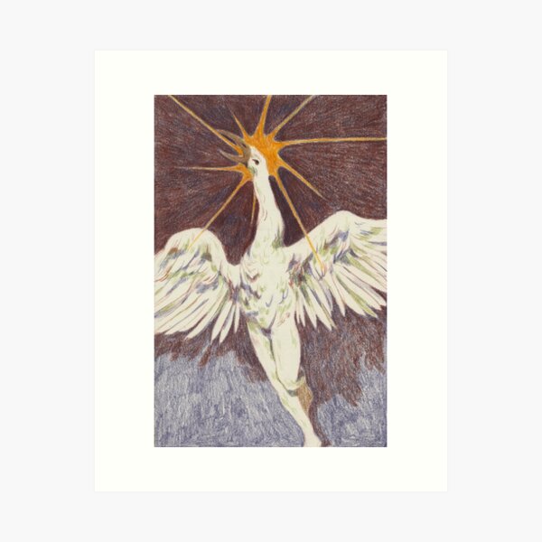 Aperçu de l'œuvre "Je suis ma propre création" Illustration au crayon de couleur créée et vendue par fishboii.