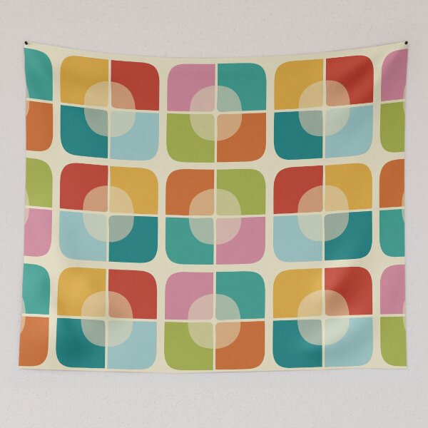 Aperçu de l'œuvre Le Simon : un motif textile rétro moderne du milieu du siècle par DecoTiler créée et vendue par DecoTiler.