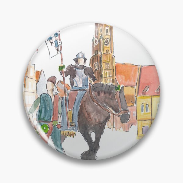 Item preview, The Landshut city flag with bearer on horseback at Trinity Square designed and sold by artshop77.