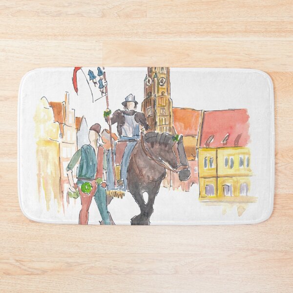 Item preview, The Landshut city flag with bearer on horseback at Trinity Square designed and sold by artshop77.