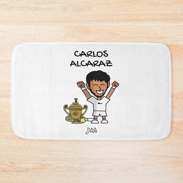 Aperçu de l'œuvre Carlos Carlitos Alcaraz Champion Wimbledon Londres Tennis Espagne Blanc créée et vendue par jesumedina.