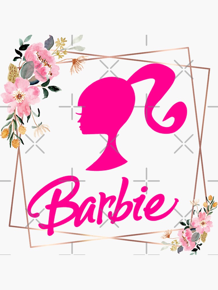 PEGATINA PARA ROPA A TODO COLOR - BARBIE LOGO FLOR