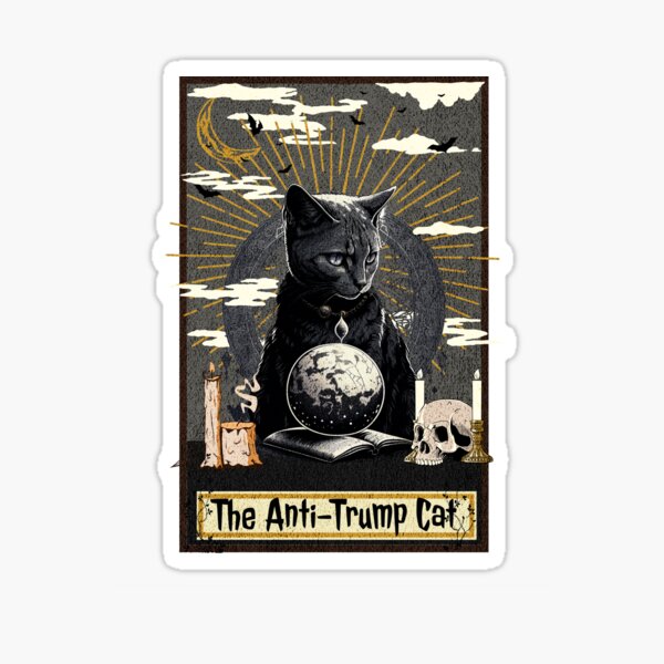 Vista previa del artículo con la obra «Gatos contra Trump - Carta del Tarot Mágico», diseñado y vendido por Zandalus.