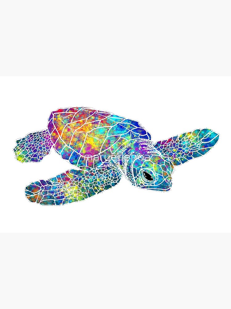 Sea Turtle Watercolor Art by maryedenoa