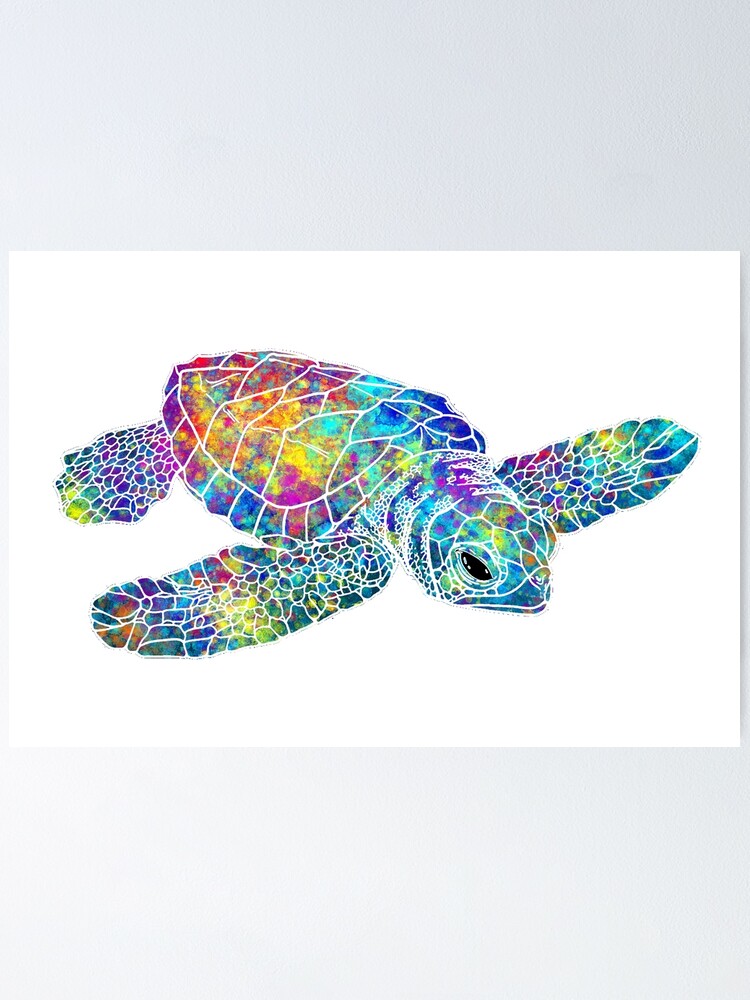 Alternate view of Sea Turtle Watercolor Art Poster