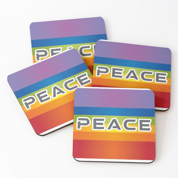 Item preview, Words Letters Peace - Flag on Rainbow Background - Colorful Design designed and sold by InfinityDsigns.