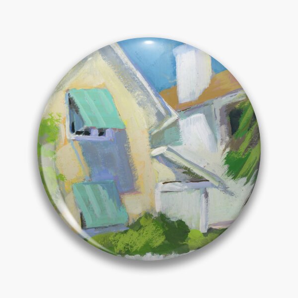 Item preview, Yellow Coastal Beach Cottage Original Art designed and sold by Anne Marie Propst.