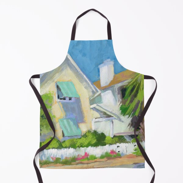 Item preview, Yellow Coastal Beach Cottage Original Art designed and sold by Anne Marie Propst.