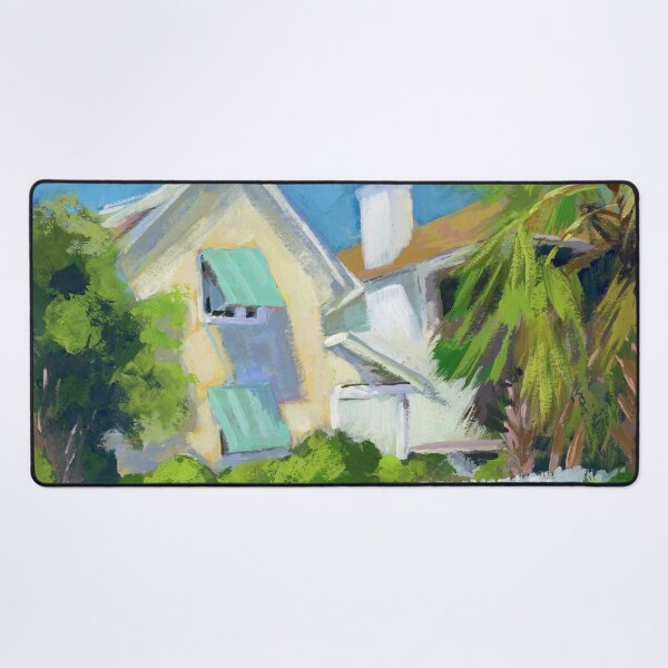 Item preview, Yellow Coastal Beach Cottage Original Art designed and sold by Anne Marie Propst.