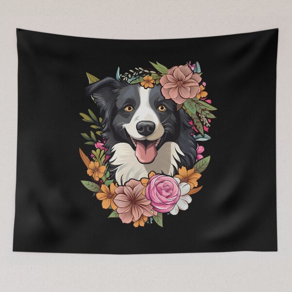 Item preview, Cute Floral Border Collie designed and sold by Ripper19.