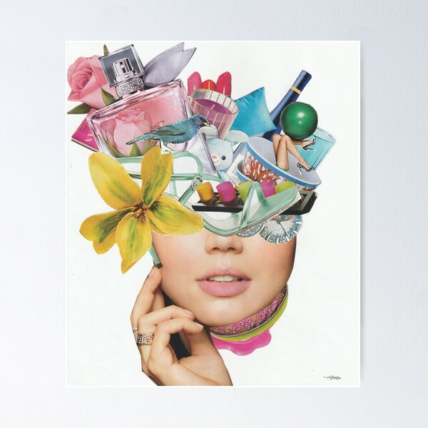 Face Collage With Magazine Cutouts,¨ Hey, Girl You Got This¨. | Poster