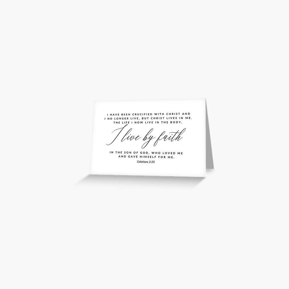 I Live By Faith Quote, Galatians 2 20 NIV, Bible Verse Wall Art