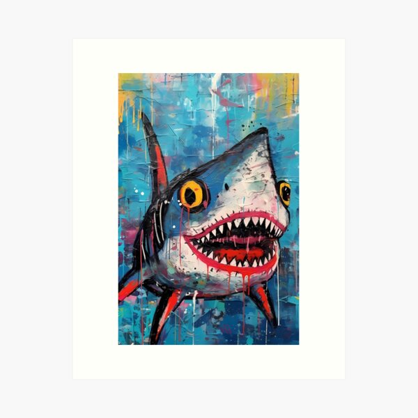 Aperçu de l'œuvre Art abstrait : Le puissant requin - (calamardo) (e621) sherk. créée et vendue par GiveMeMood.