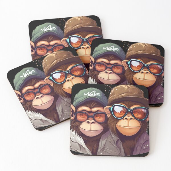 Item preview, Whimsical Monkey Duo: Comic Camera Stickers designed and sold by AnubisArtUSA.