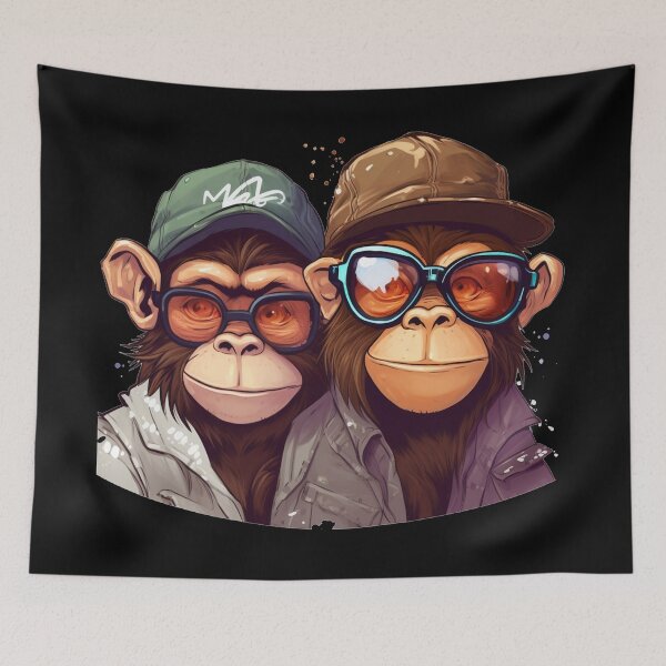Item preview, Whimsical Monkey Duo: Comic Camera Stickers designed and sold by AnubisArtUSA.