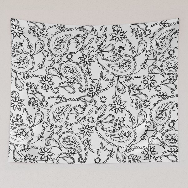 Item preview, Black line paisley designed and sold by zed1967.