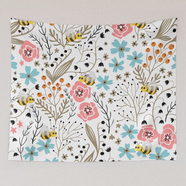 Item preview, Spring  Eyes Vintage Warm Fall Colours Floral Pattern Red Flower Blooming designed and sold by ProGallery.