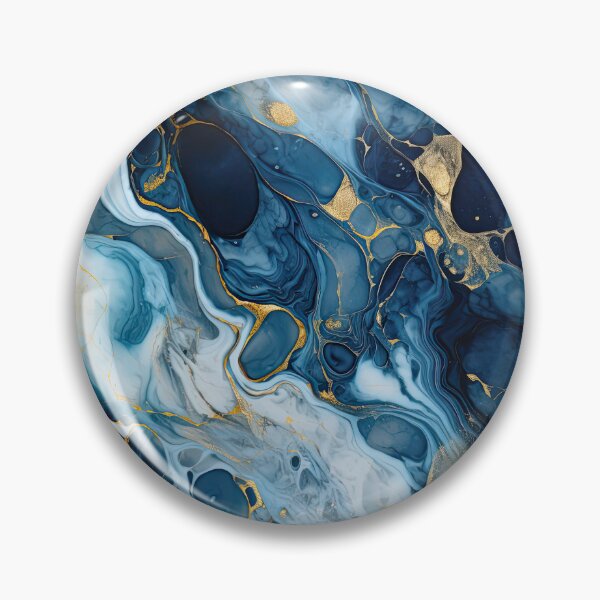 Item preview, Dark Blue, Gray & Gold Fluid Art 1 designed and sold by obstinator.