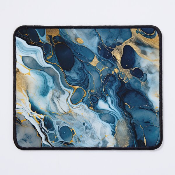 Item preview, Dark Blue, Gray & Gold Fluid Art 1 designed and sold by obstinator.