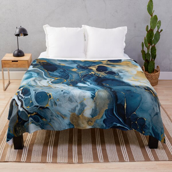 Item preview, Dark Blue, Gray & Gold Fluid Art 1 designed and sold by obstinator.