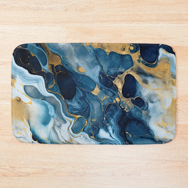 Item preview, Dark Blue, Gray & Gold Fluid Art 1 designed and sold by obstinator.